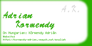 adrian kormendy business card