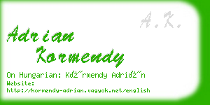 adrian kormendy business card